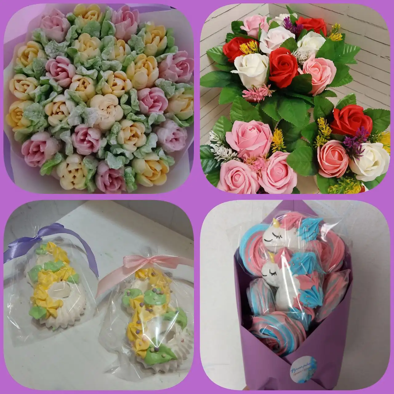 Букеты из зефирных тюльпанов и мыльных роз к 8 марта - Флористика (Услуги) в Орск