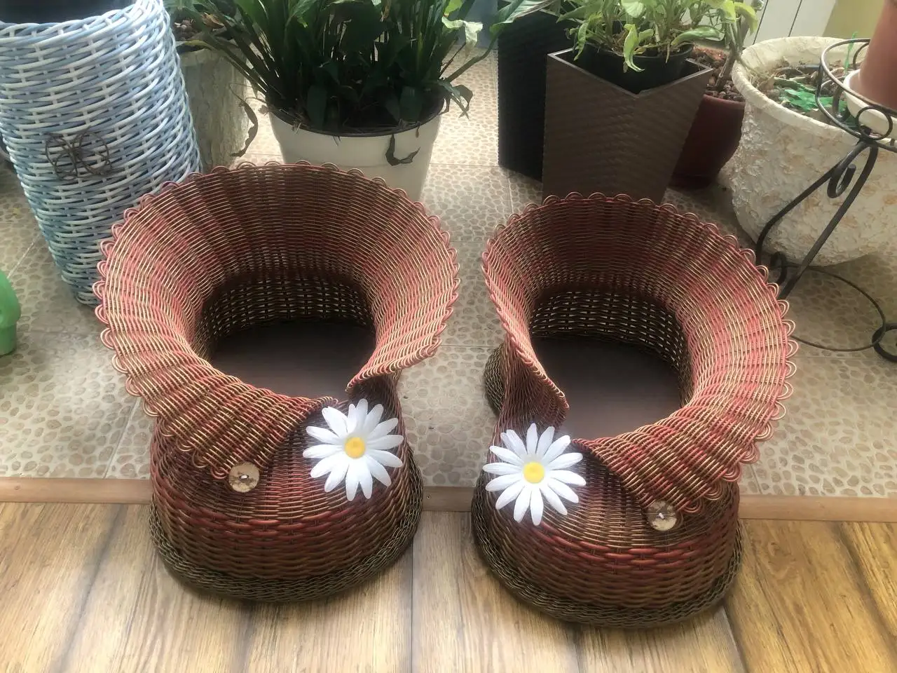 Кашпо из ротанга ручной работы для дома и сада - Кашпо (Для дома и дачи) в Орск