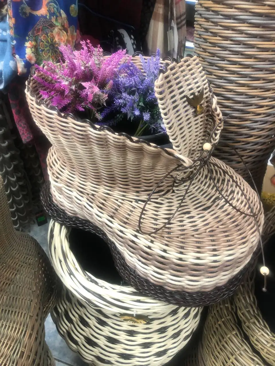 Кашпо из ротанга ручной работы для дома и сада - Кашпо (Для дома и дачи) в Орск