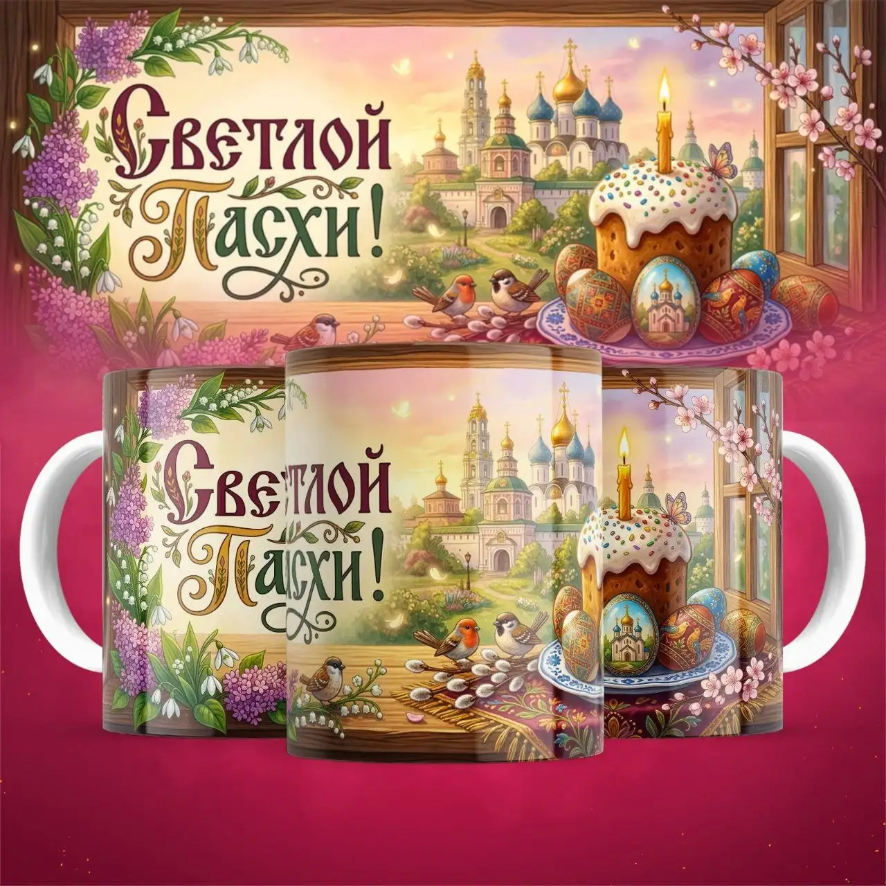 Кружки и открытки к пасхе - Барахолка в Орск-Новотроицк
