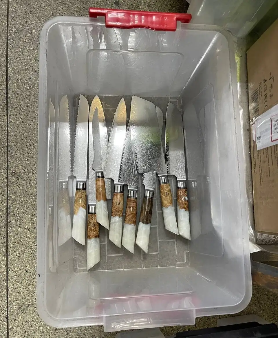 Готовы 7 наборов кухонных ножей ручной работы из дамасской стали - Кухонные принадлежности (Для дома и дачи) в Чебоксары