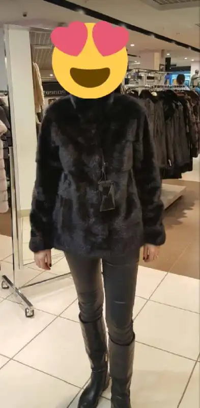 Продажа норковой шубы черный бриллиант размер 42-44