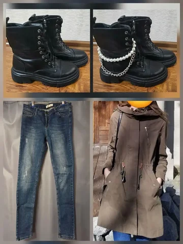 Ветровка, ботинки, джинсы б/у и новые - Верхняя одежда, обувь, джинсы в Южно-Сахалинск
