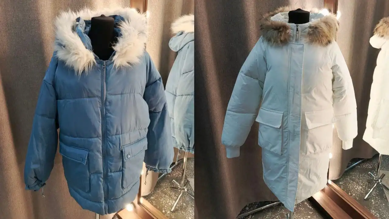 Зимние куртки разных размеров и цветов