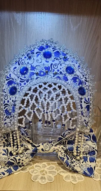 Новый кокошник Гжель ручной работы - Хобби и отдых в Новосибирск