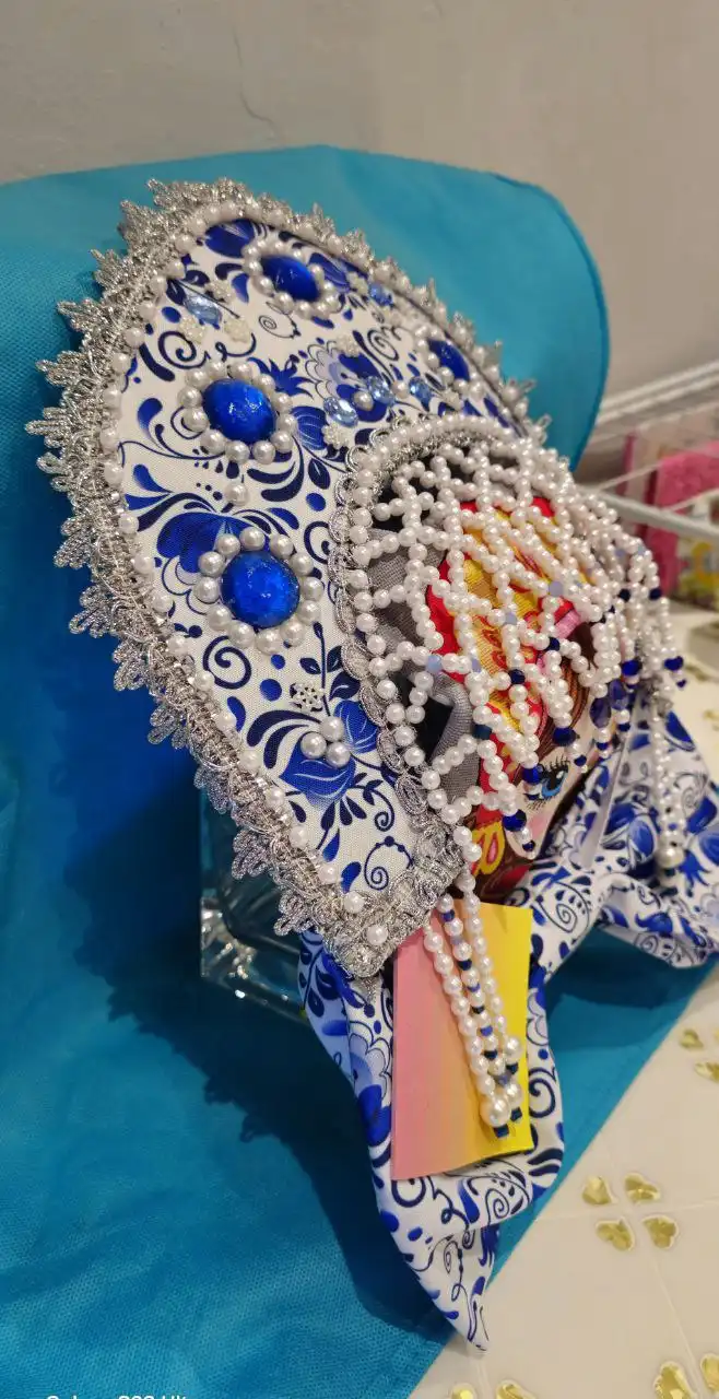 Новый кокошник Гжель ручной работы