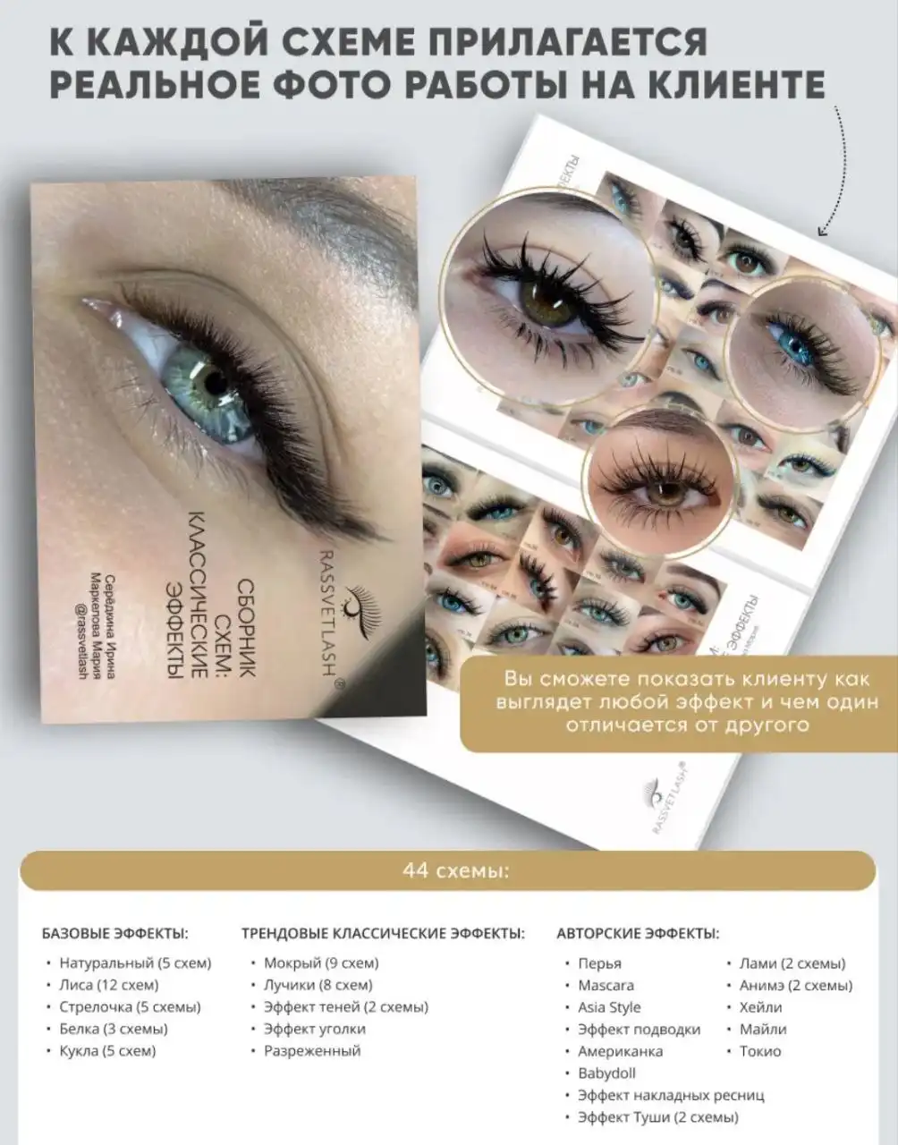 Сборник схем по наращиванию ресниц