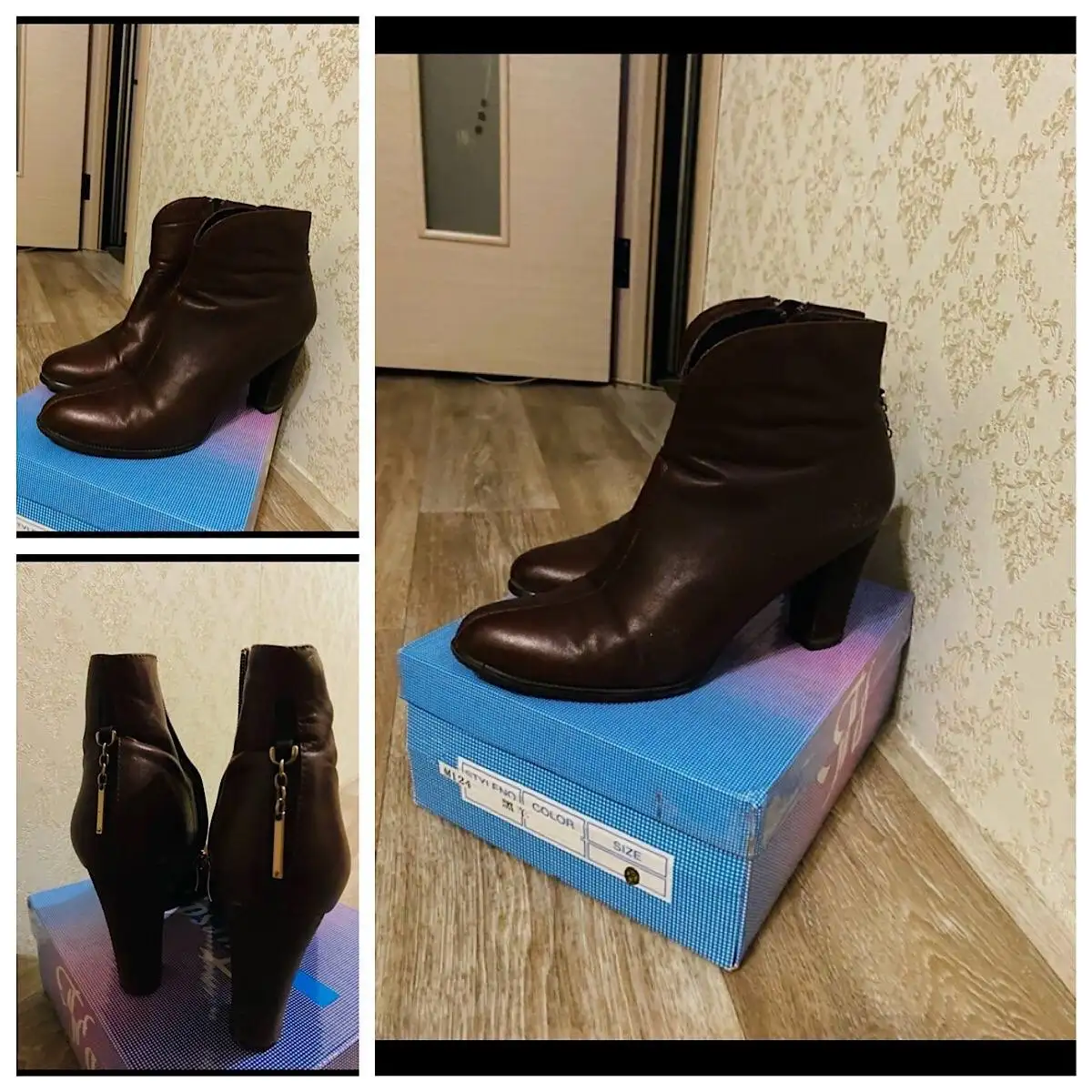 Ботинки ботильоны 40 размера с замененными набойками - Обувь (Одежда) в Кемерово