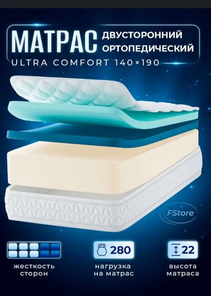 Матрас ортопедический двусторонний новый 140×190