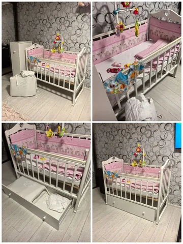 Кроватка детская с ящиком и комплектом аксессуаров - частное объявление в Саратов