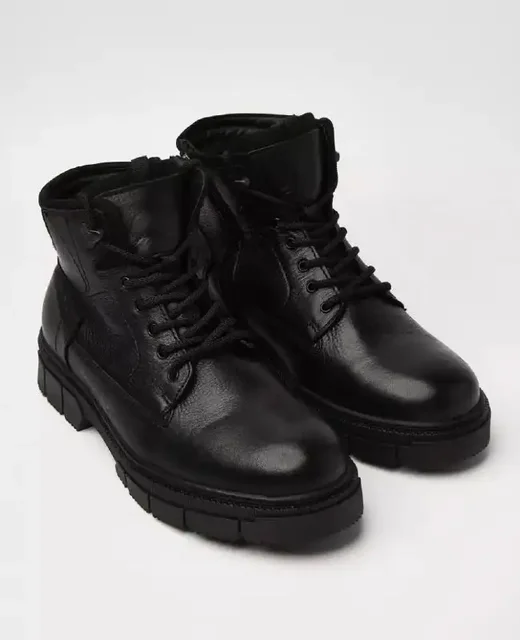 Мужские зимние ботинки из натуральной кожи и меха - Халаты в Симферополь