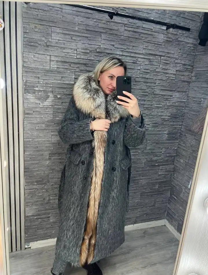 Теплое пальто из валяной шерсти