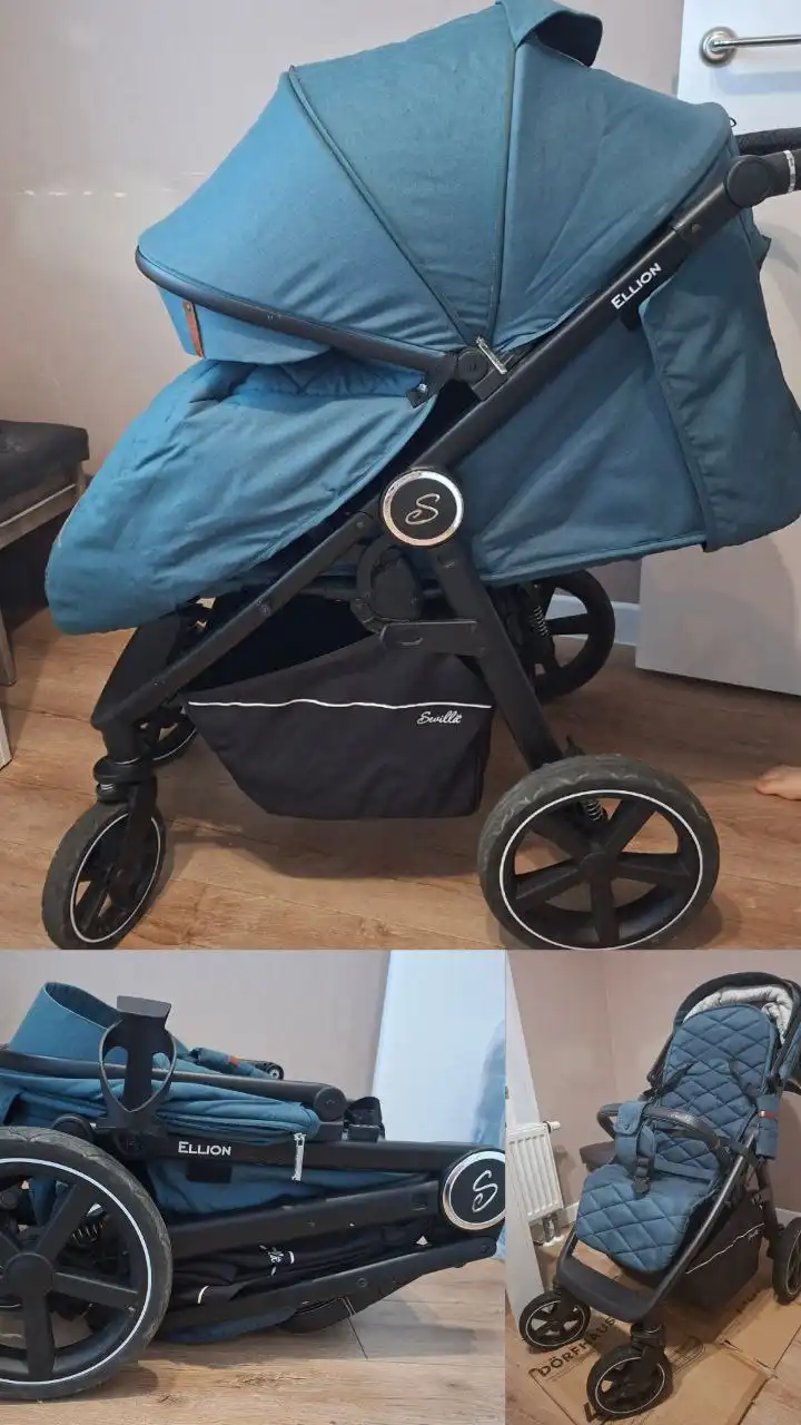 Коляска для ребенка с независимой амортизацией колес