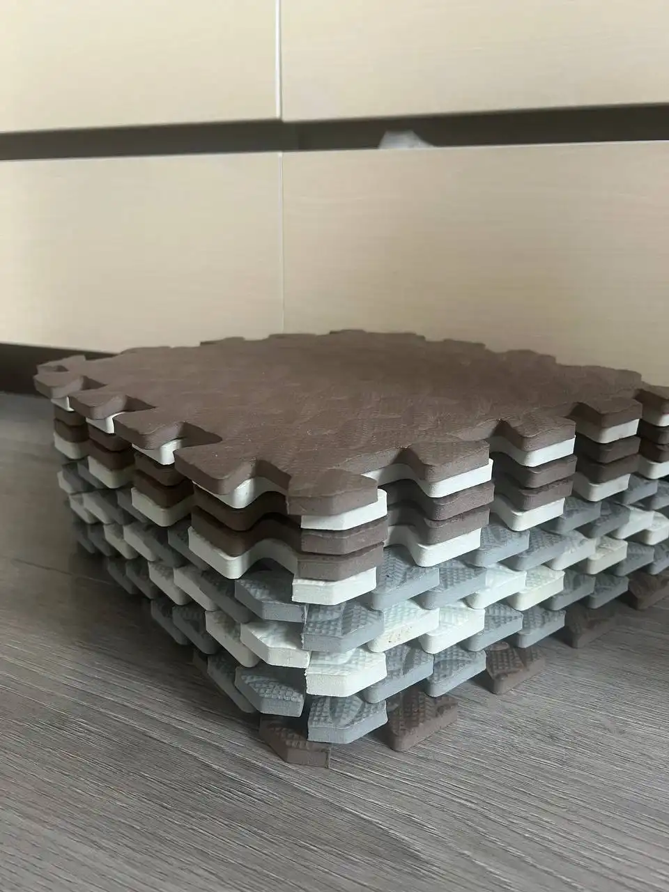 Коврик-пазл 3х цветный 12 штук