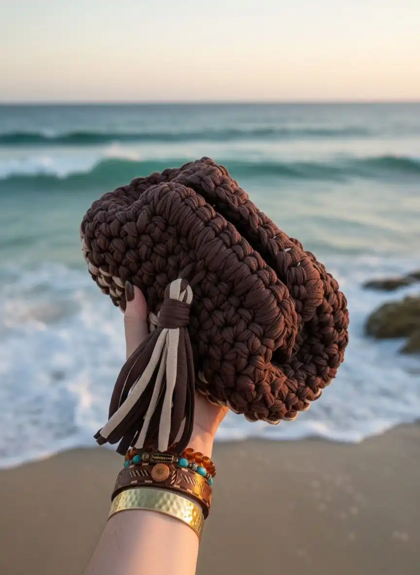 Стильная вязаная косметичка "пельмешка" ручной работы - Барахолка в Владивосток