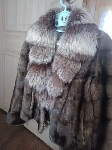 Шуба из скандинавской норки с чернобуркой - Одежда в Владивосток