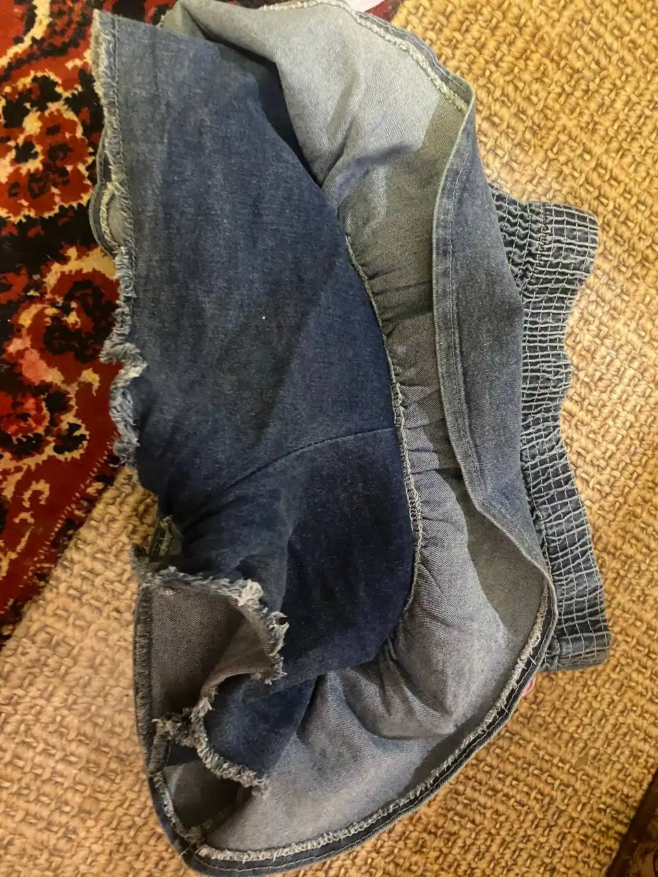 Продажа джинсовой мини юбки-шорт