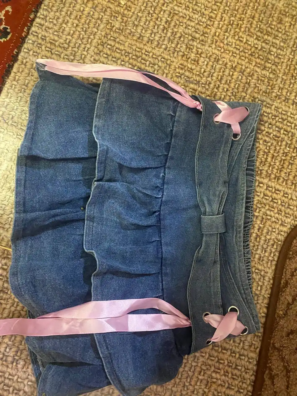 Продажа джинсовой мини юбки-шорт в стиле cutecore