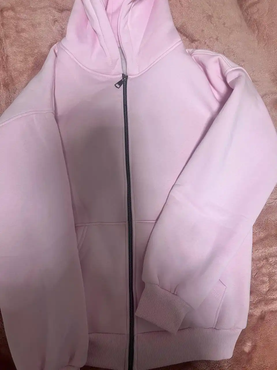 Теплое худи на флисе с начесом, размер 46