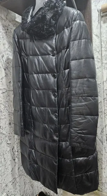 Пуховик натуральная кожа овчина пух - Одежда в Владивосток