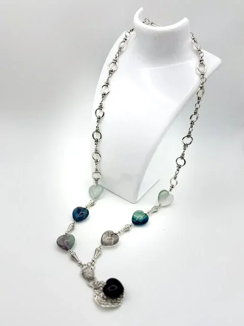 Сотауар ручной работы из флюорита с родированной фурнитурой - частное объявление в Владивосток