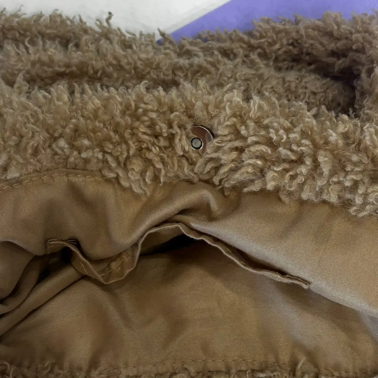 Сумка шоппер плюшевая меховая бежевая - Сумки (Одежда) в Владивосток