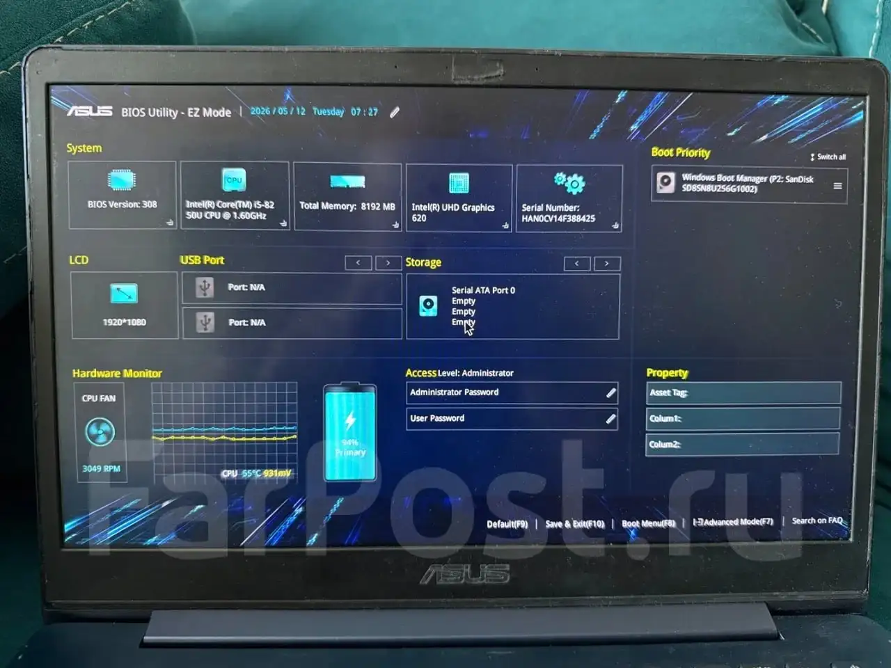 Продам ноутбук ASUS UX331UA с неисправностью - Ноутбуки (Электроника) в Владивосток