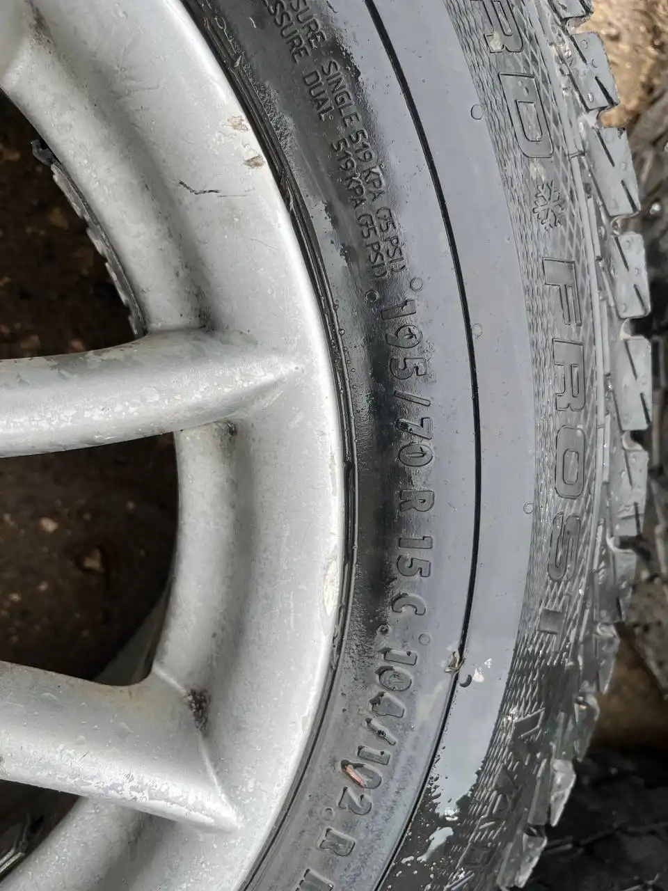 Литые диски с зимней шипованной резиной