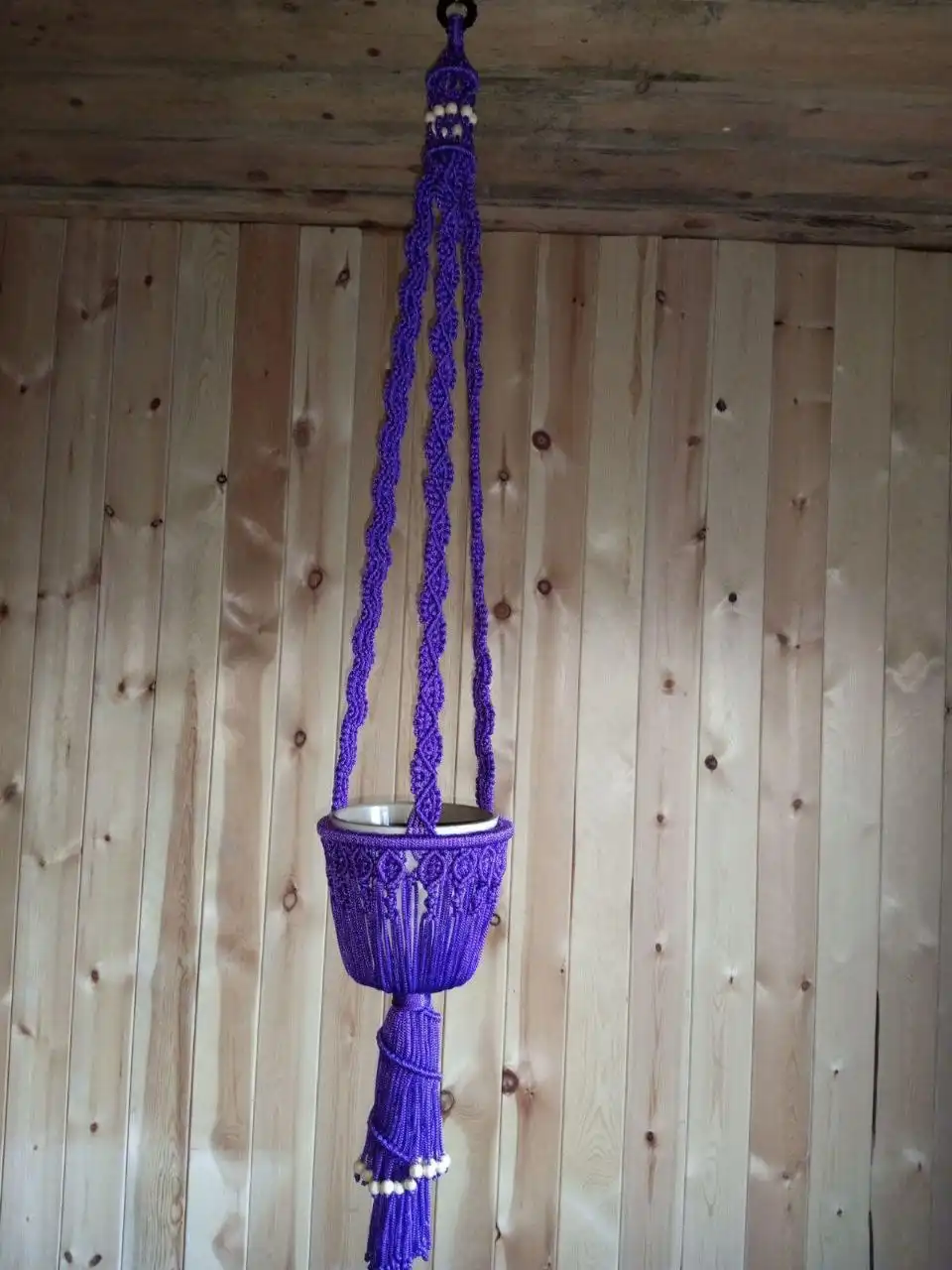 Продам стильное кашпо для цветов в технике макраме