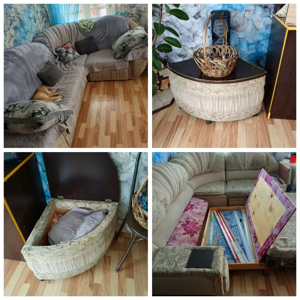 Диван с ящиками для белья и столик в подарок