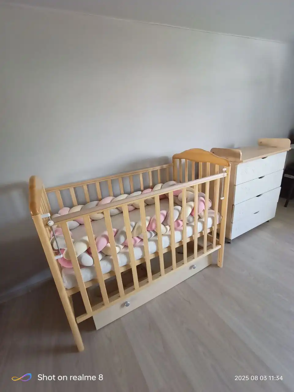 Детская кроватка маятник с ортопедическим матрасом - Детская мебель (Товары для детей) в Баклаши