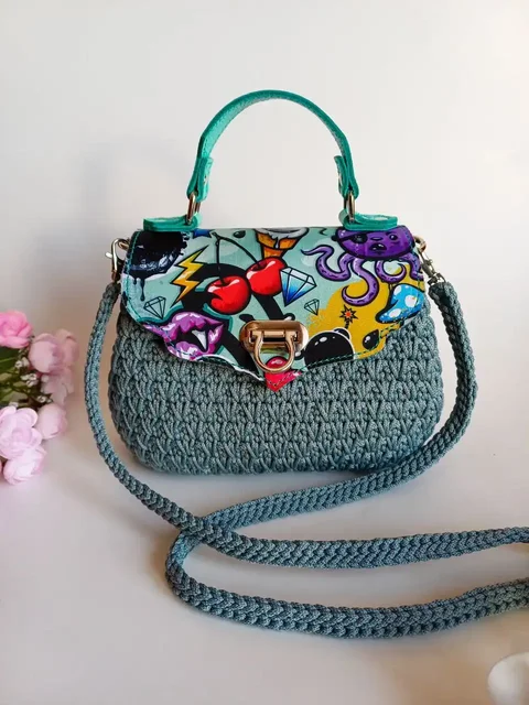 Стильная сумочка из полиэфирного шнура с натуральной кожей - Рабочая одежда в Иркутск