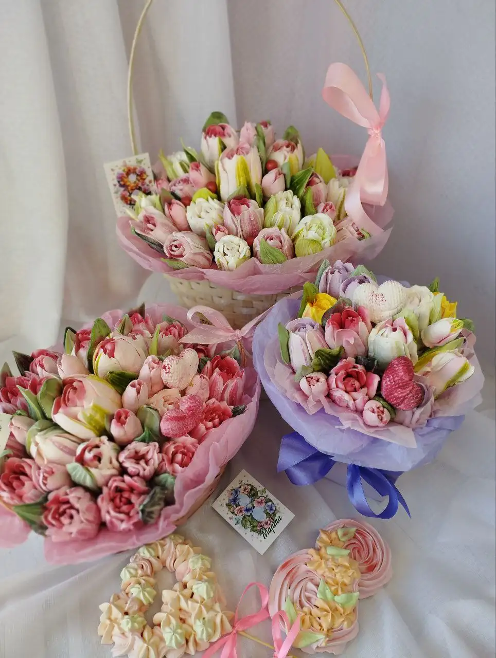 Зефирные букеты и десерты к 14 февраля и 8 марта - Кулинария/Кондитерские изделия (Услуги) в Шелехов