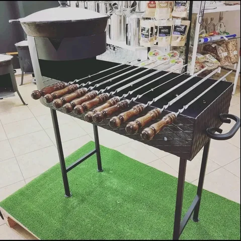 Мангал со встроенной печкой для казана - Сантехника в Шелехов