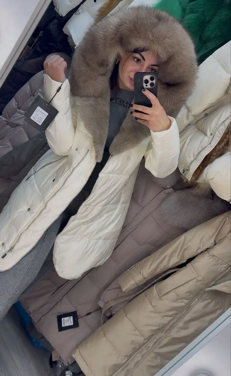 Женская зимняя куртка с натуральным мехом
