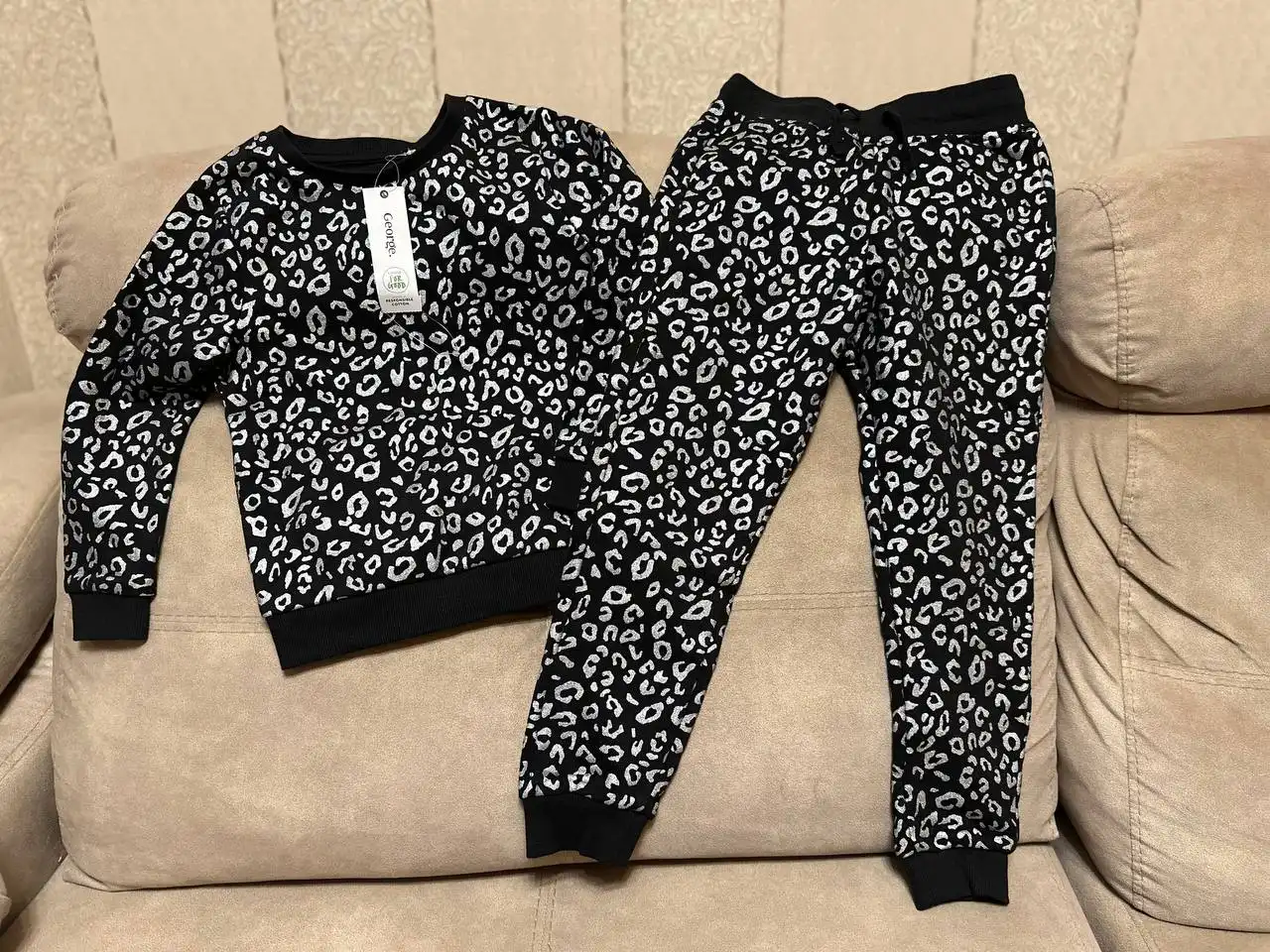 Костюм утепленный George леопард серебристый