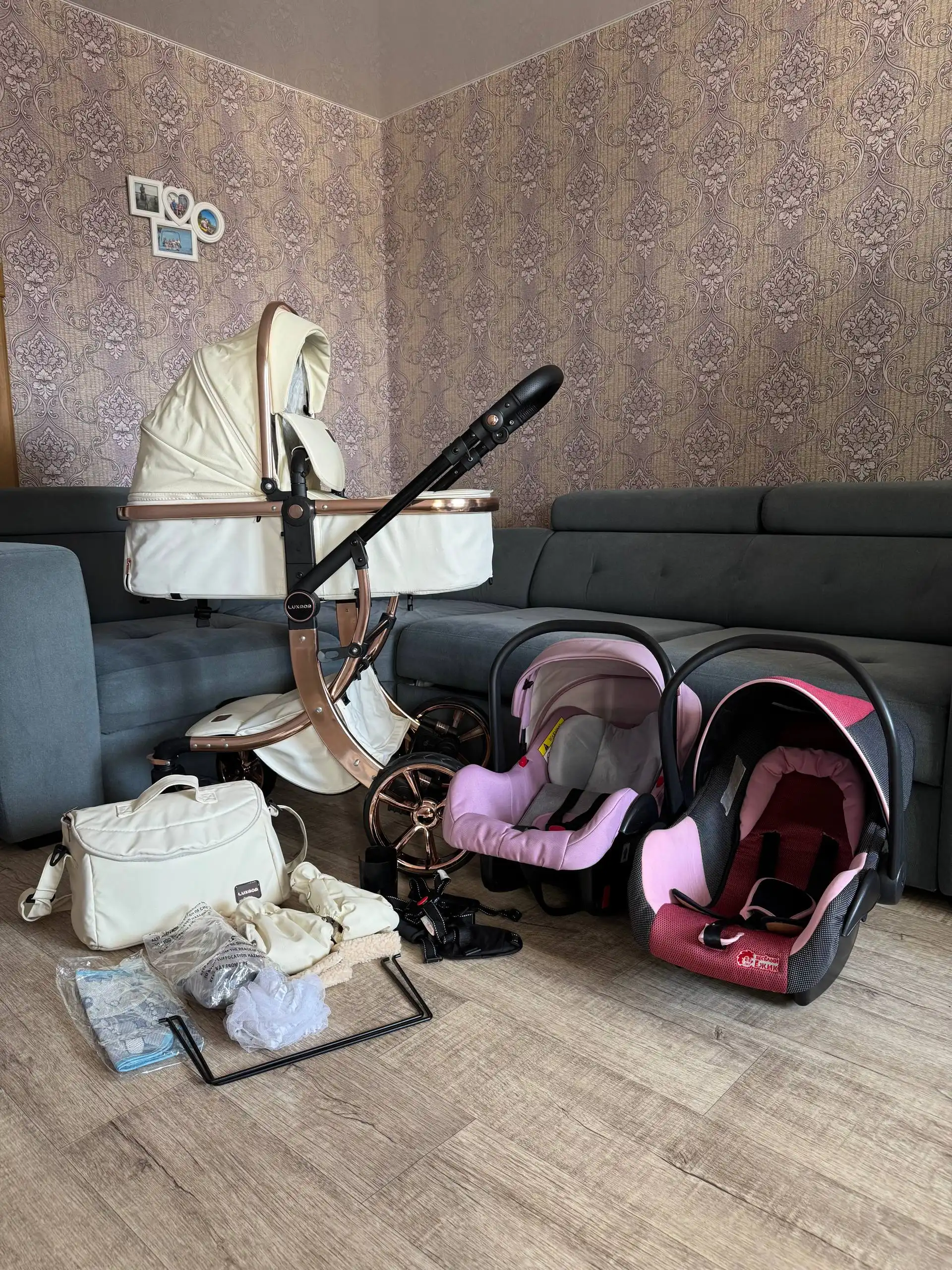 Продажа коляски Luxmom 2 в 1 и автолюлек