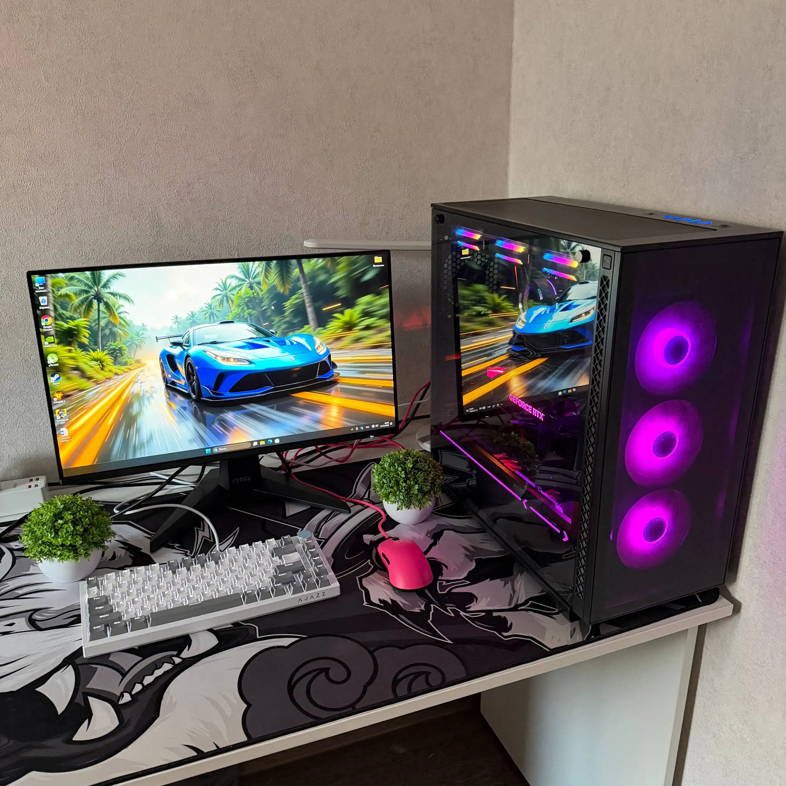 Продажа мощного игрового компьютера с монитором и периферией