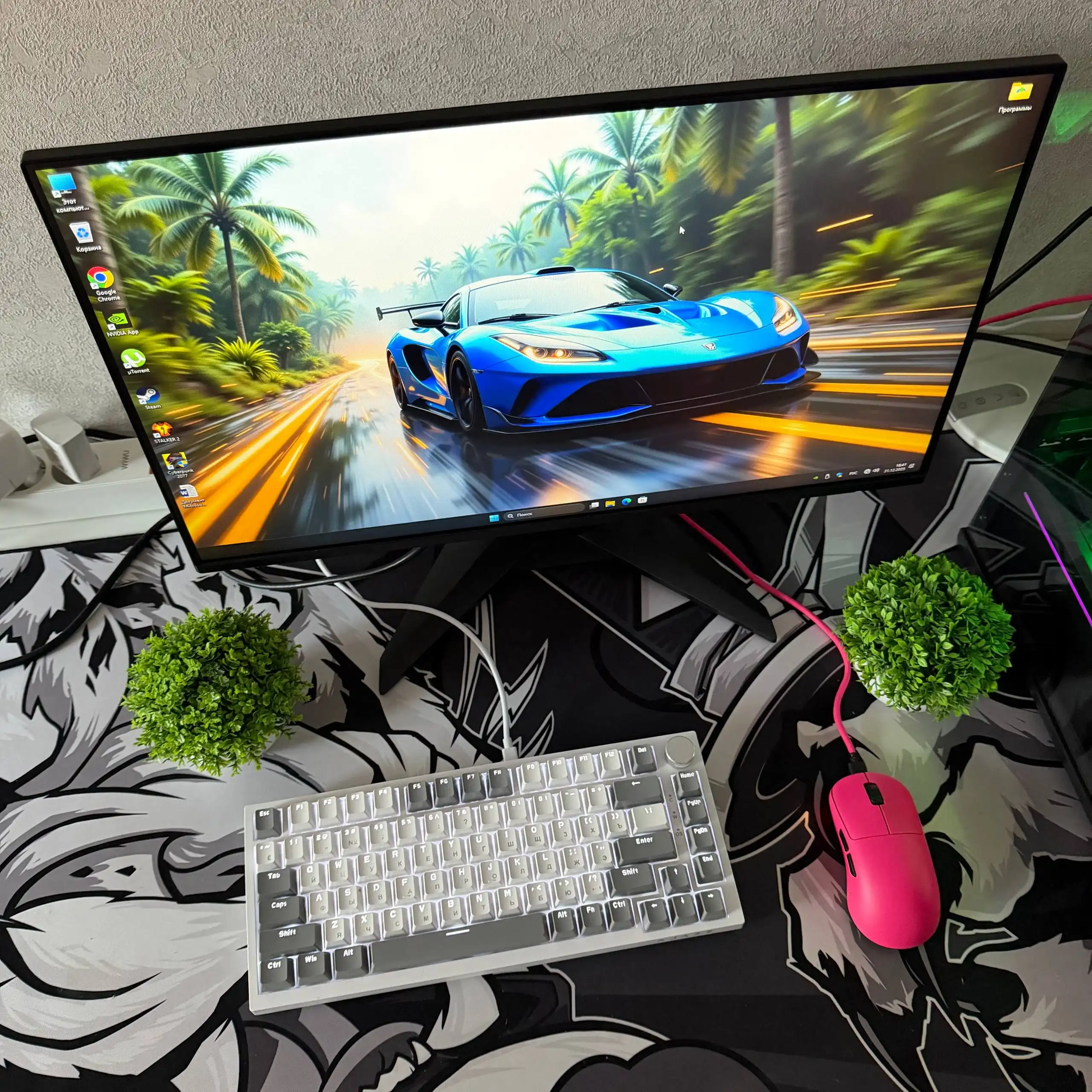 Продажа мощного игрового компьютера с монитором и периферией