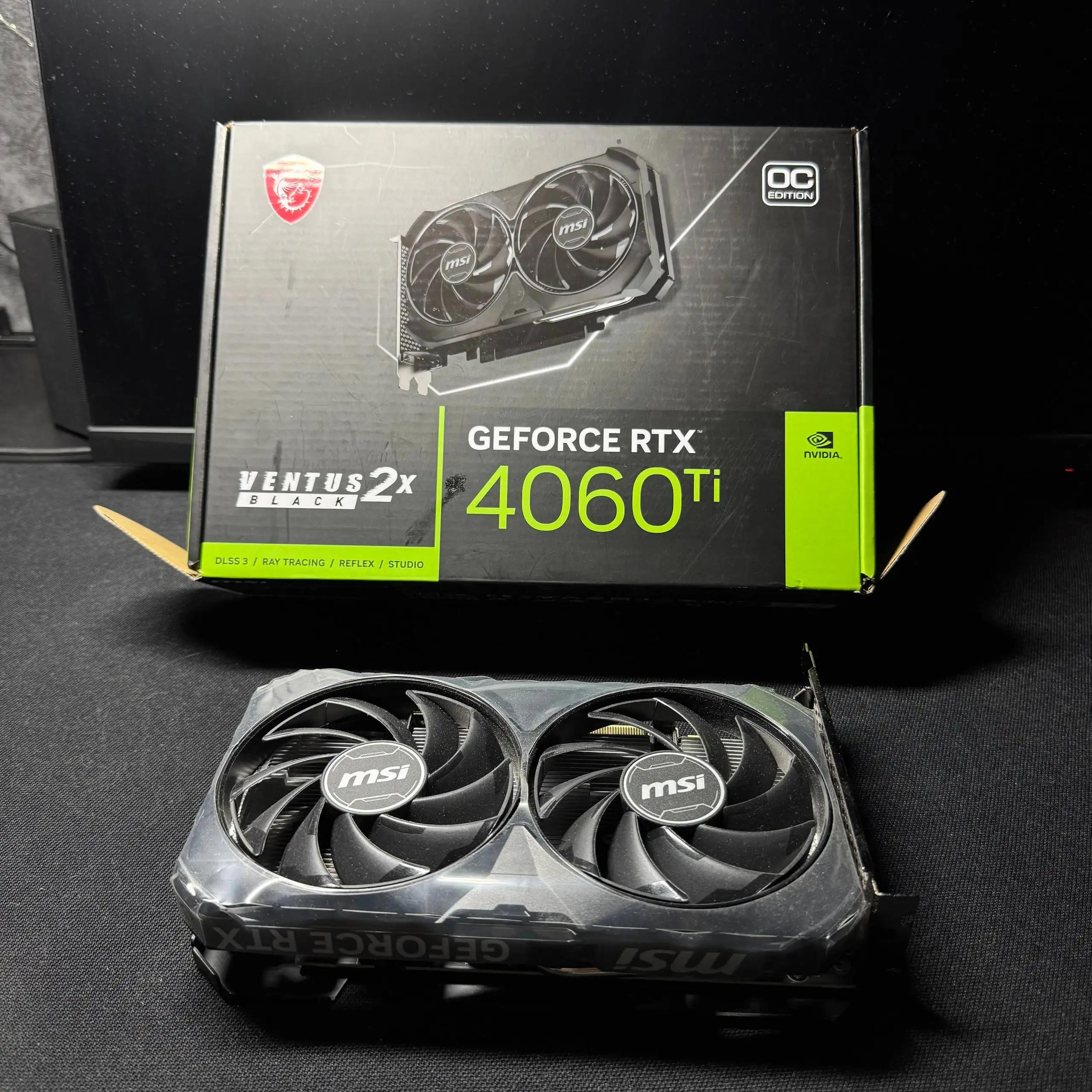 Видеокарта MSI GeForce RTX 4060 Ti 16GB VENTUS BLACK 2X OC в отличном состоянии - Компьютерные комплектующие (Электроника) в Тверь