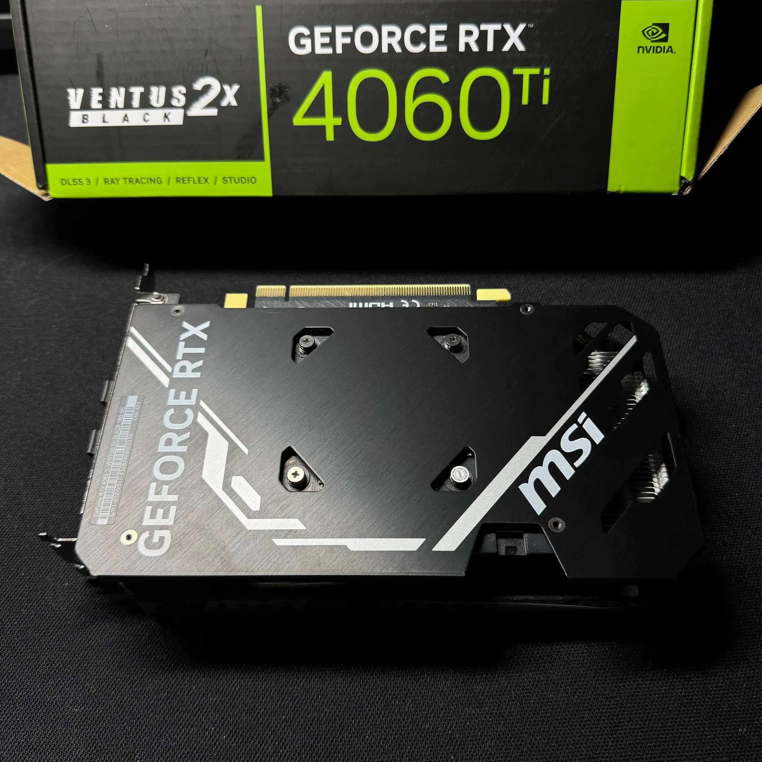 Видеокарта MSI GeForce RTX 4060 Ti 16GB VENTUS BLACK 2X OC в отличном состоянии - Компьютерные комплектующие (Электроника) в Тверь
