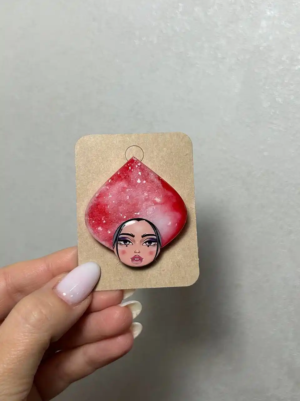 Брошь кокошник и матрешка