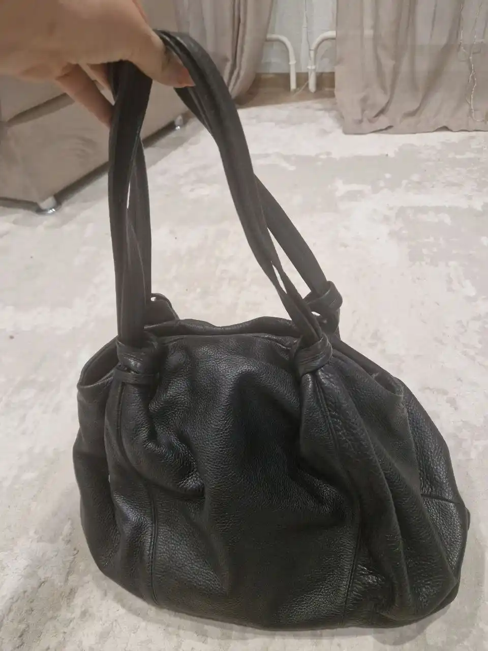 Барсетка тканевая и сумка кожа