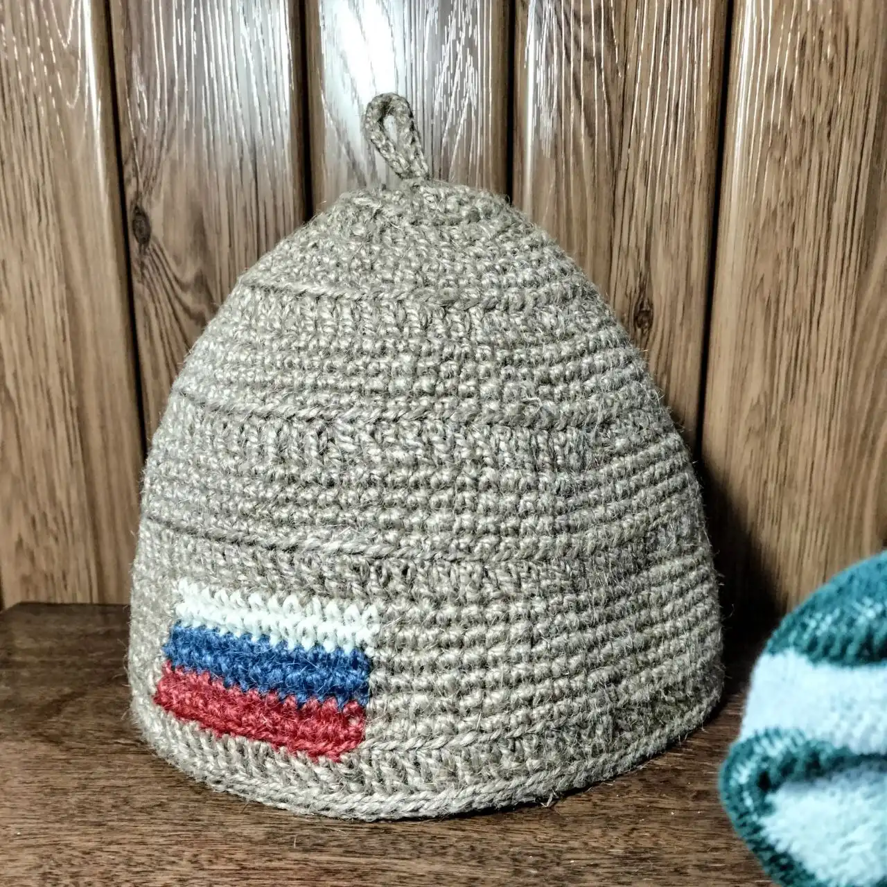 Банные шапки вязаные из ЭКО-джута ручной работы