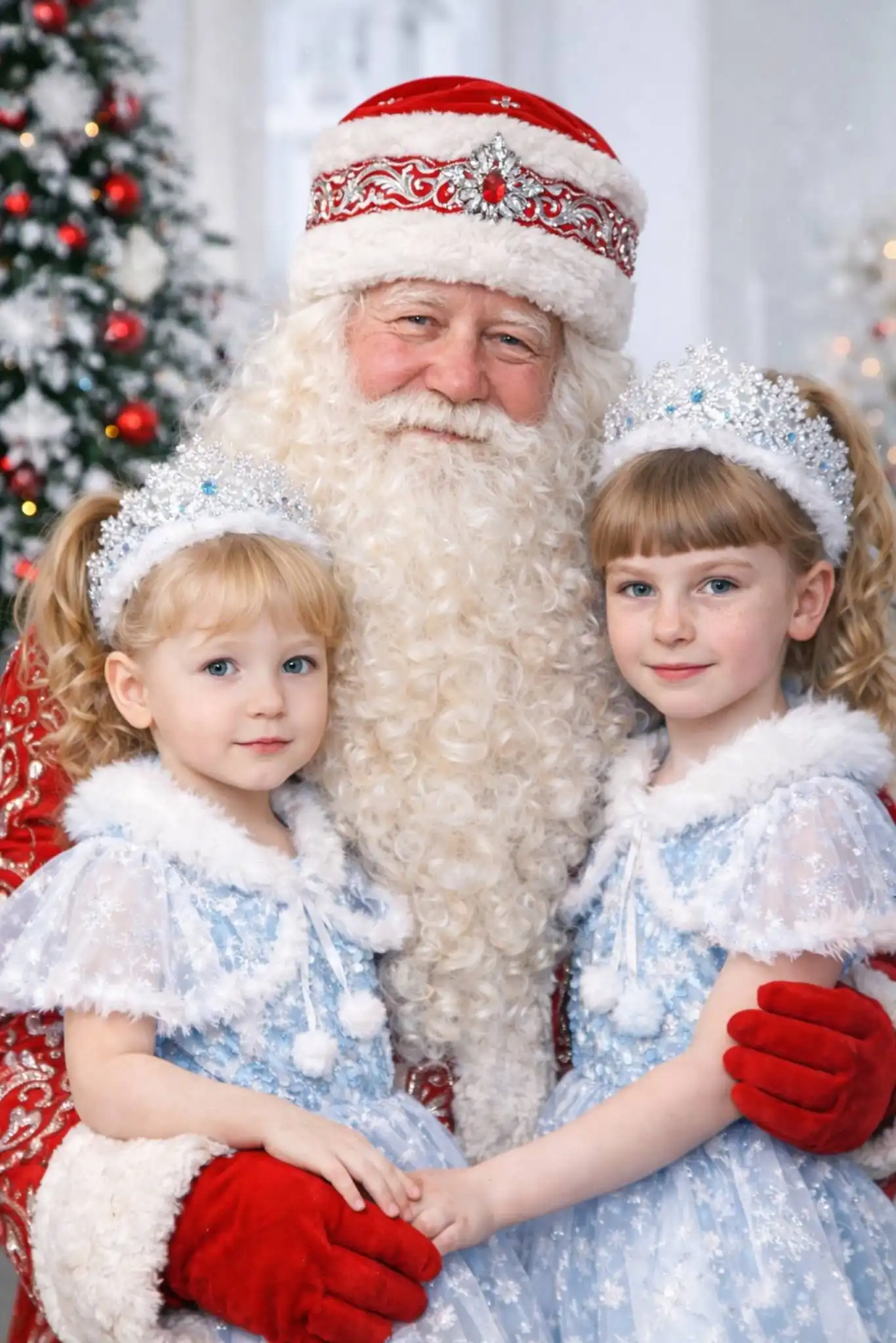 Фото ребенка с Дедом Морозом в костюме