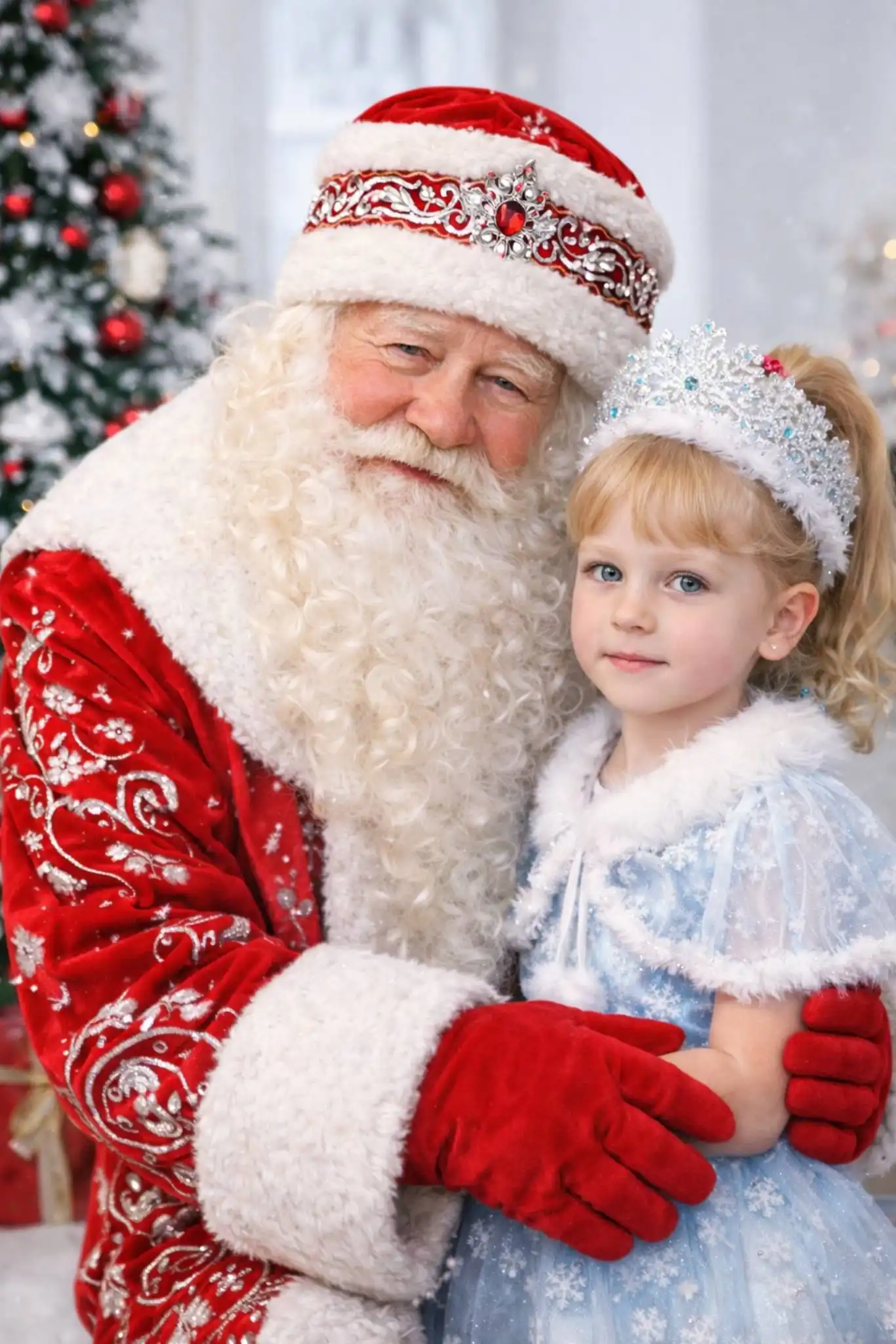 Фото ребенка с Дедом Морозом в костюме