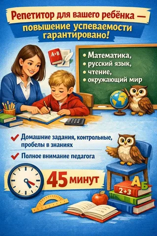 Репетитор начальных классов для повышения успеваемости - Реклама в Барнаул