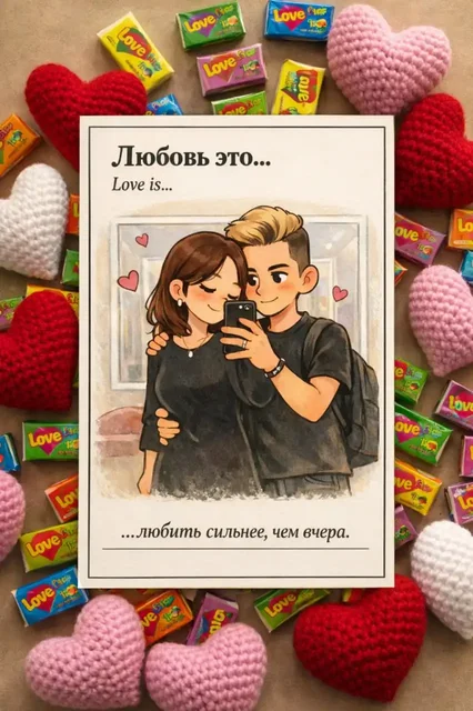 Персональные открытки в стиле Love is... по вашей фотографии - Ремонт и установка окон в Барнаул