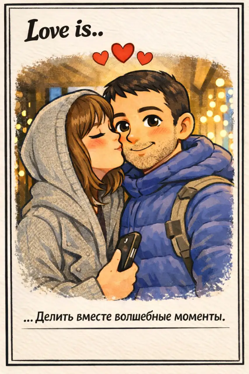 Персональная открытка в стиле Love is... по вашему фото - Полиграфия (Услуги) в Барнаул