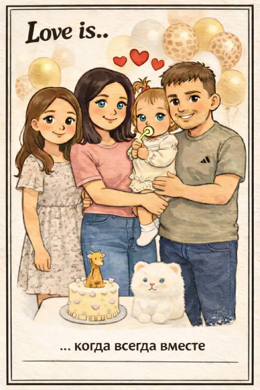 Персональная открытка в стиле Love is... по вашему фото - Полиграфия (Услуги) в Барнаул